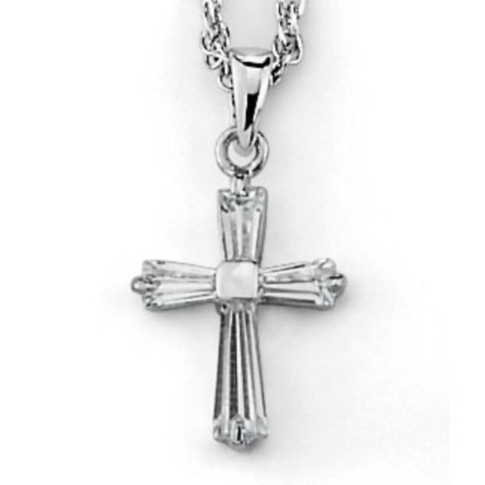 LIA SOPHIA Blessings CROSS cut crystal necklace
